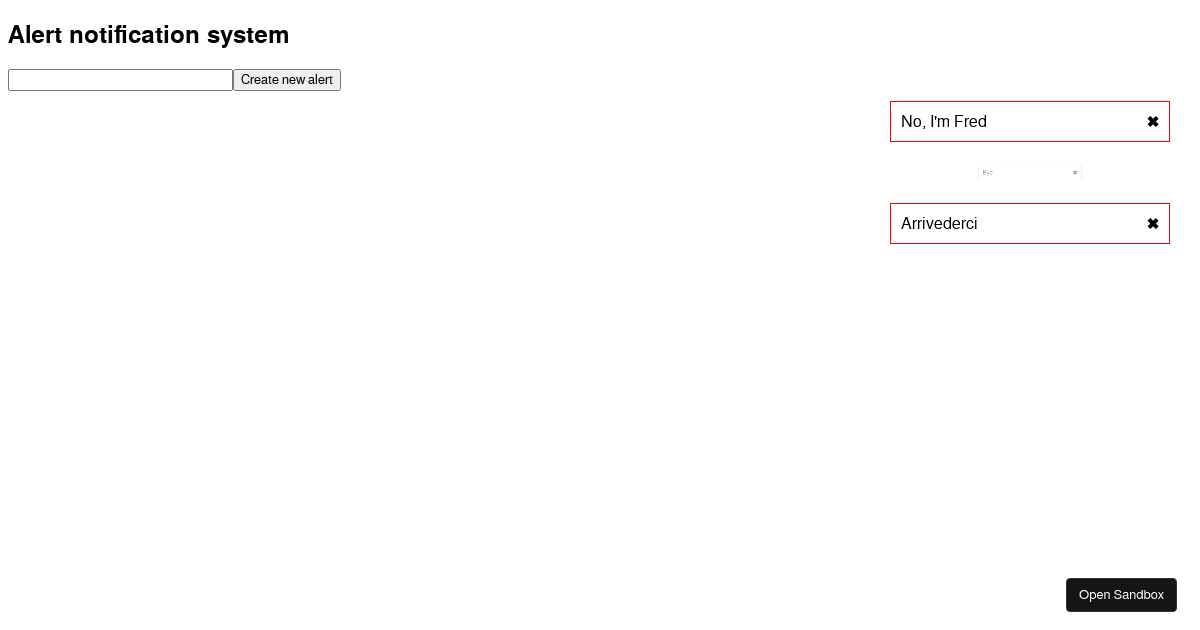 Animated notifications built with glamorous and mobx - Codesandbox