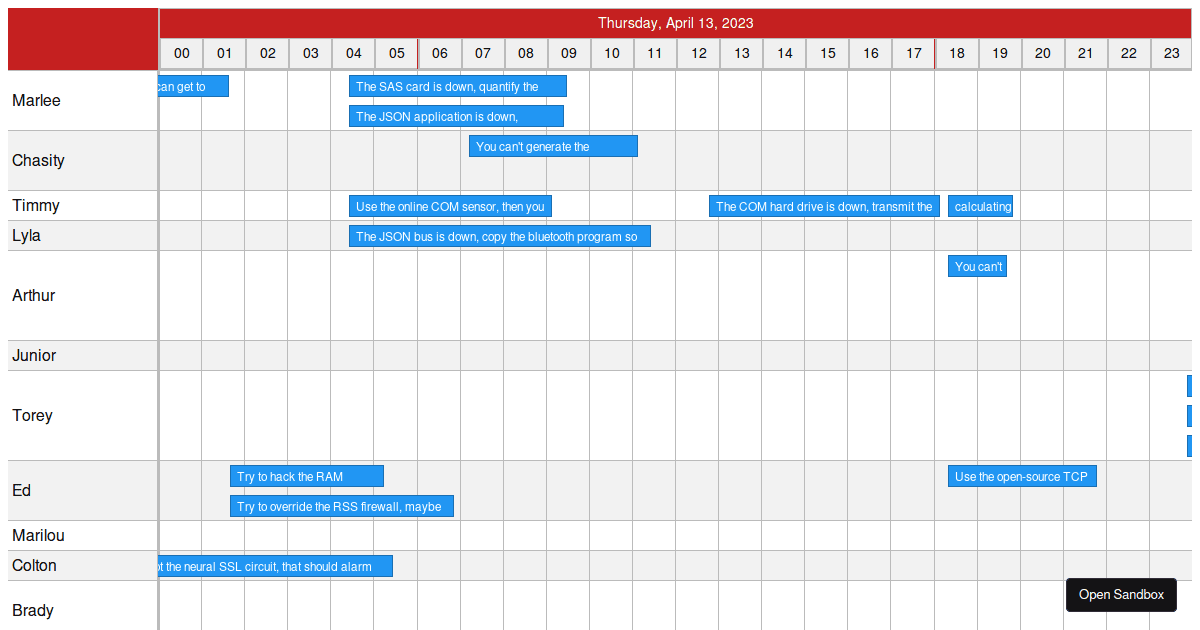 Timeline Demo - Restricting Moving and Resizing - Codesandbox