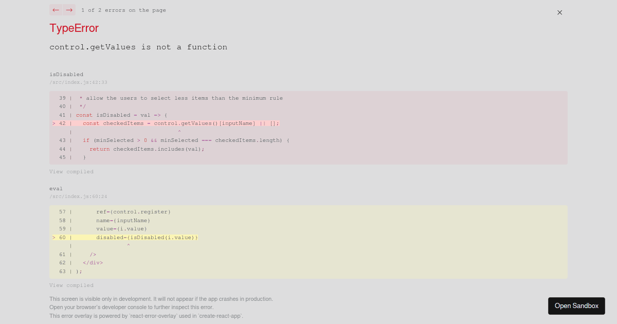 React Hook Form - useForm Template - Codesandbox