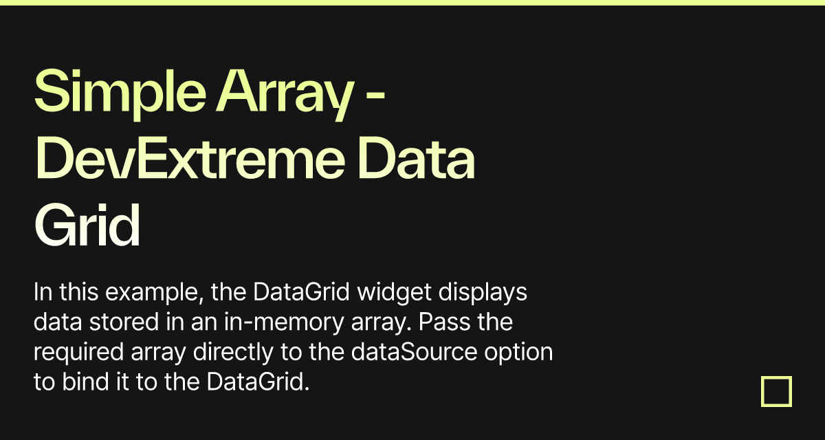 Simple Array - DevExtreme Data Grid - Codesandbox