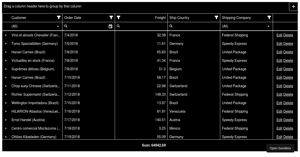 Web API Service - DevExtreme Data Grid - Codesandbox