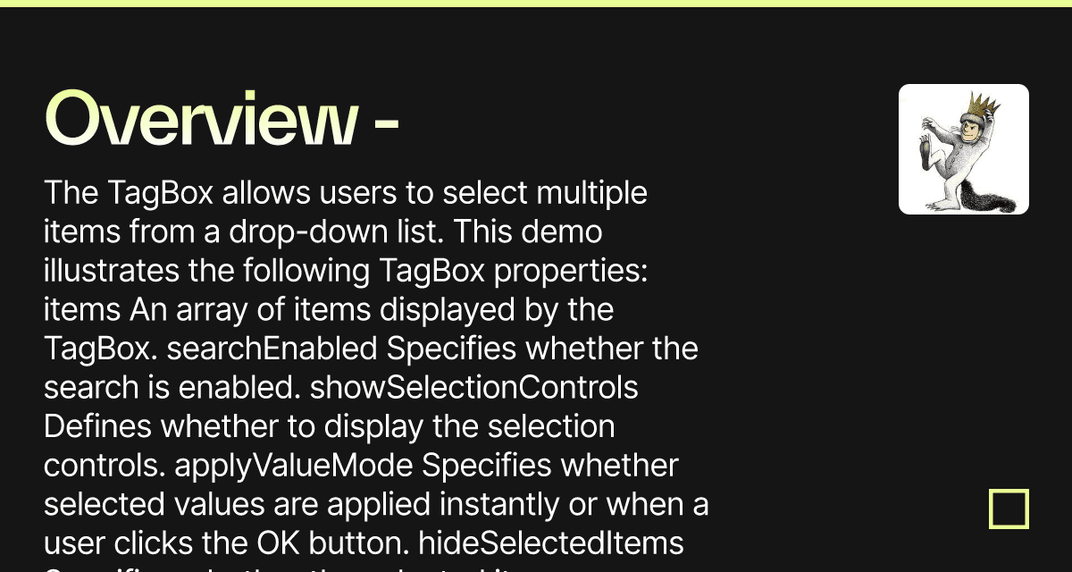 Overview - DevExtreme Tag Box (forked) - Codesandbox