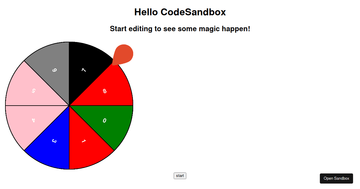 Reactroulette (forked) Codesandbox