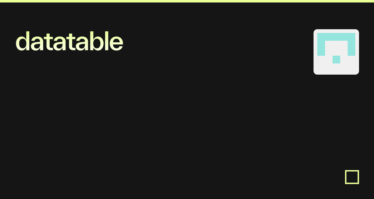 datatable - Codesandbox