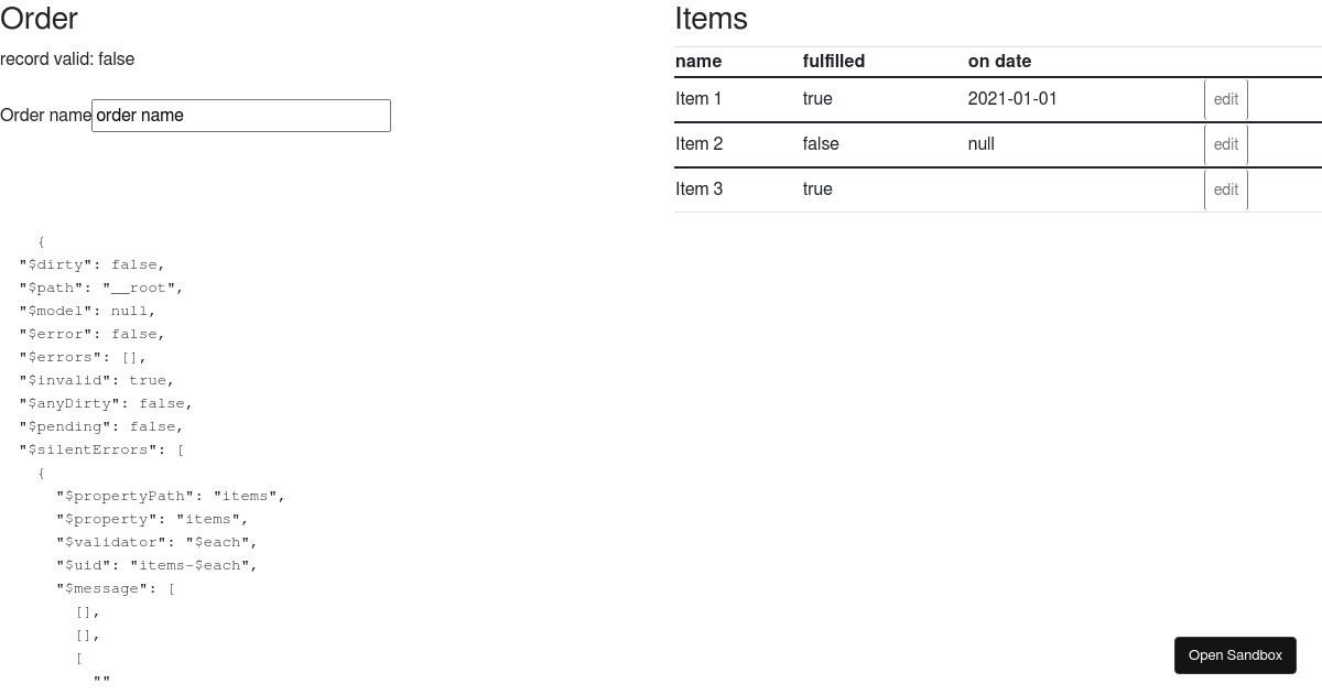 Vuelidate 2 + Vue 3 Composition API with VM access (forked) - Codesandbox