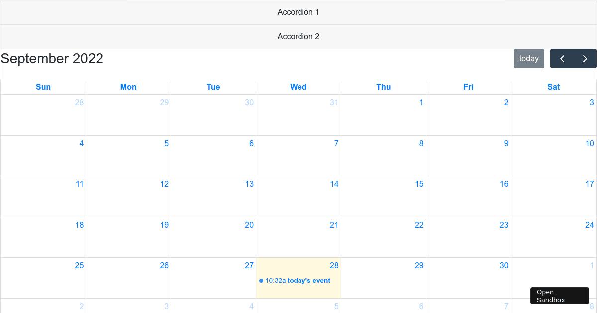 basic calendar (forked) - Codesandbox