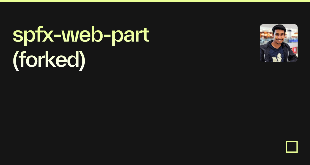 Spfx web part forked Codesandbox