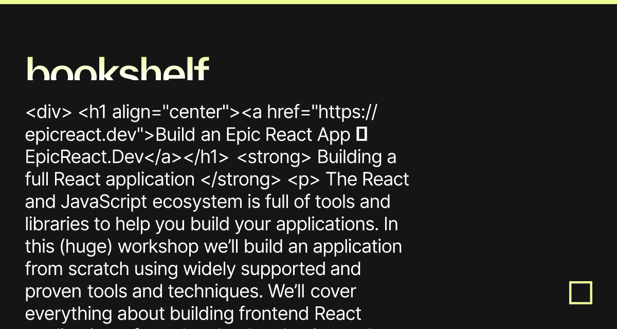 bookshelf Codesandbox