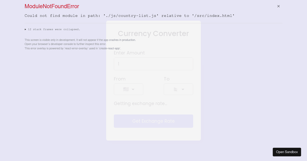 CURRENCY CALC - Codesandbox