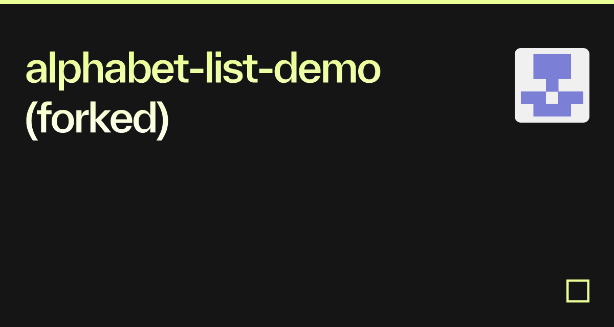 alphabet-list-demo (forked) - Codesandbox