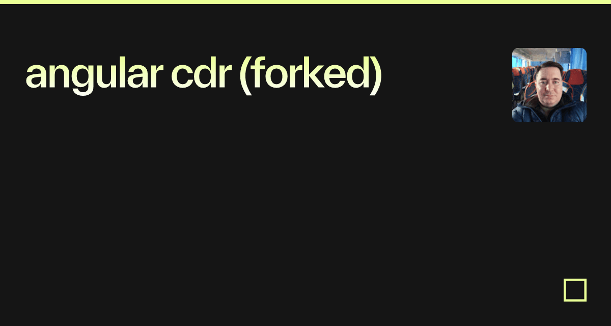 angular cdr (forked) - Codesandbox