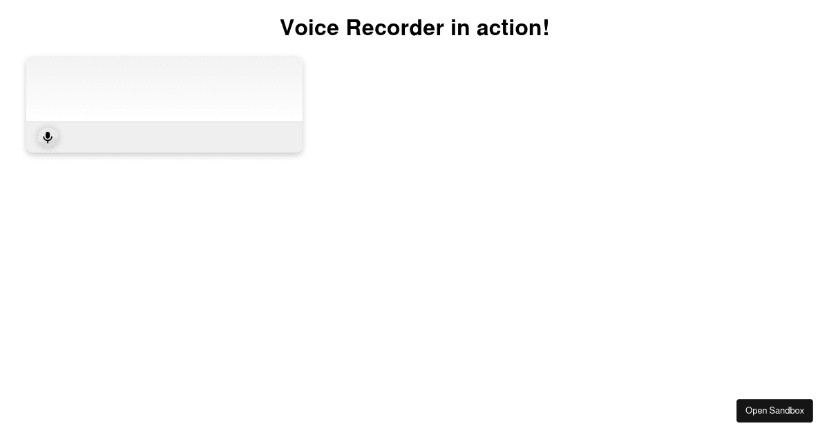 react-voice-recorder-player example (forked) - Codesandbox
