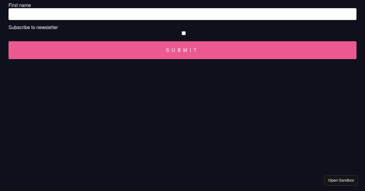 React Hook Form (JS) (forked) - Codesandbox