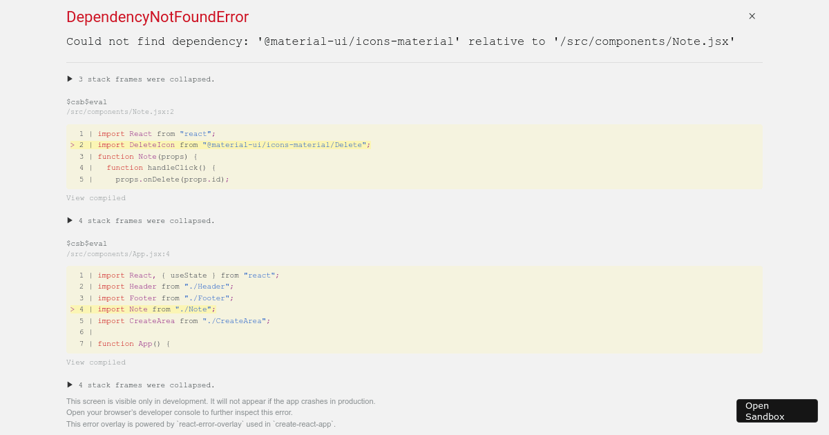 Using Pre-Built React Components (forked) - Codesandbox