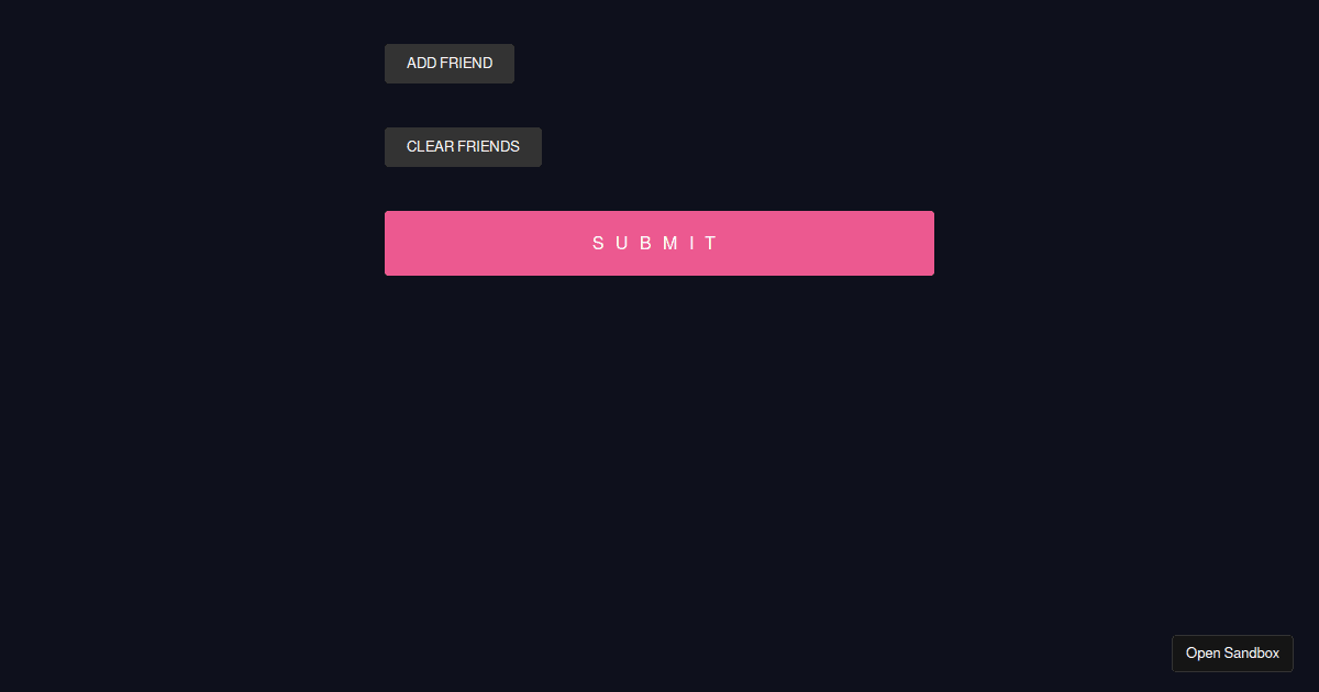 React Hook Form - Array Fields - Codesandbox