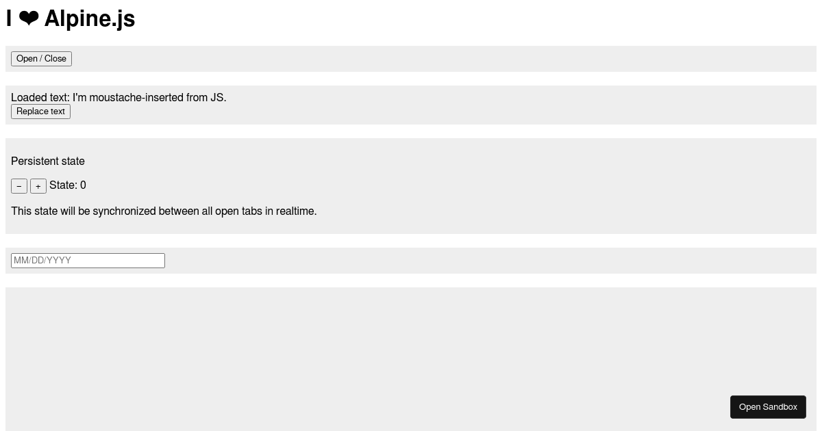 alpine-js-sandbox - Codesandbox