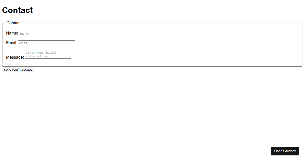 contact details - Codesandbox