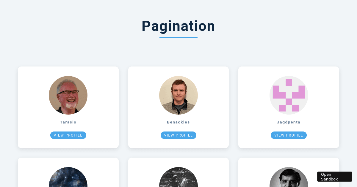 pagination - Codesandbox