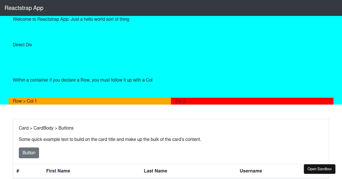 Reactstrap - Codesandbox