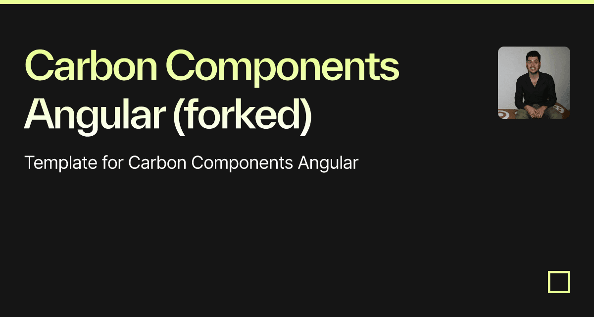 Carbon Components Angular (forked) - Codesandbox