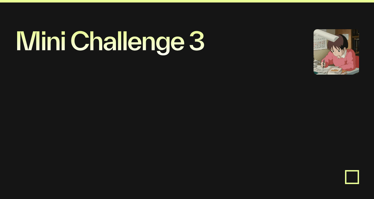 Mini Challenge 3 - Codesandbox