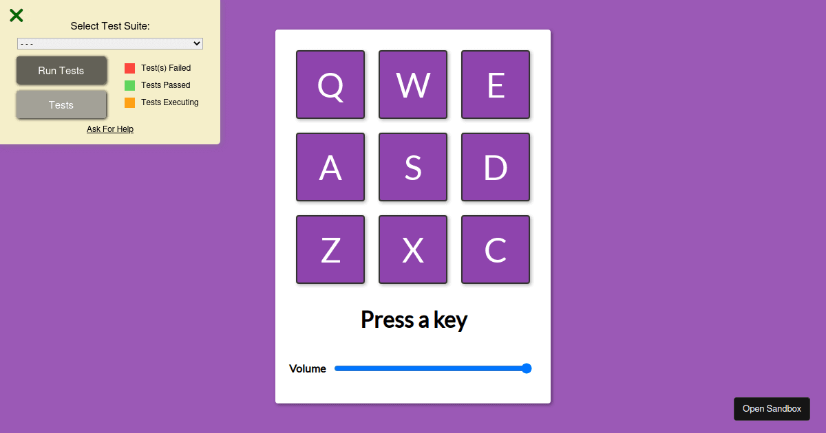 Drum Machine (freeCodeCamp) Codesandbox