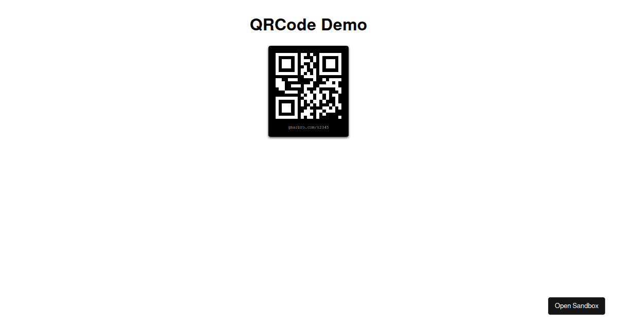 QR Code Demo - Codesandbox