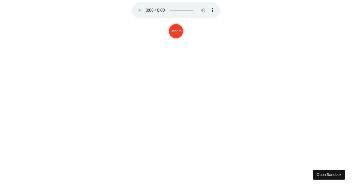 audio recorder Codesandbox