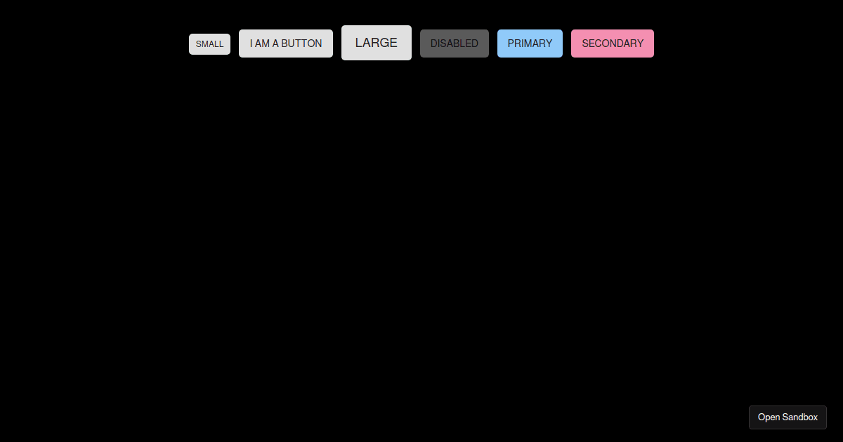 Button component with tests - Codesandbox
