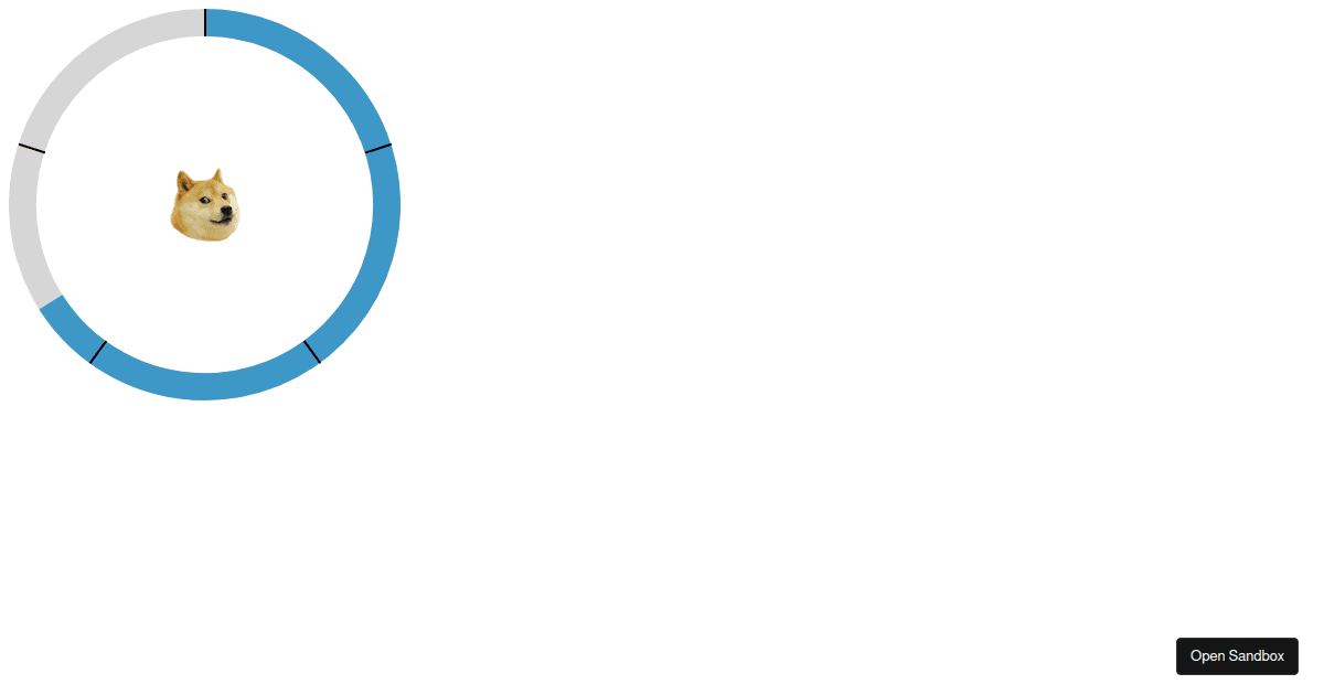 react circular progressbar with steps (v2.0.1) Codesandbox