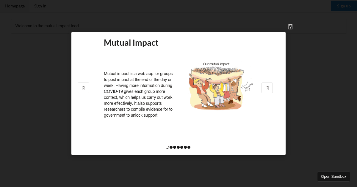 Mutual impact feed - Codesandbox