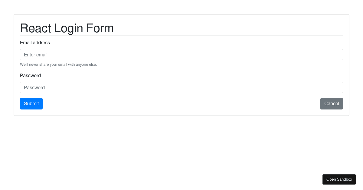 React - Login Form - Codesandbox