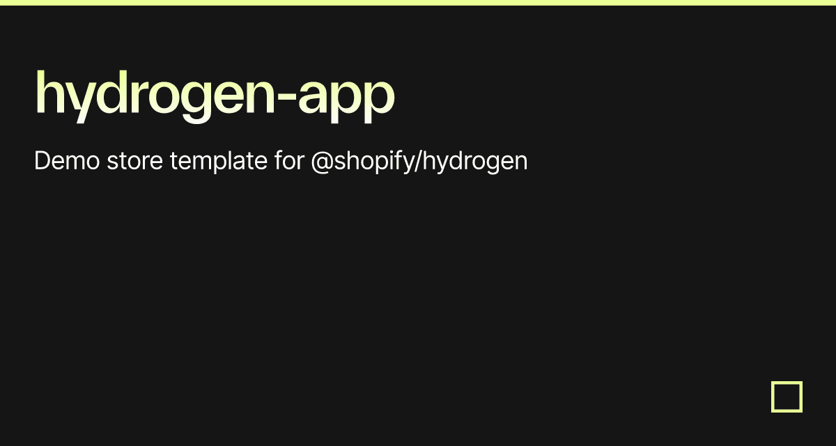 hydrogenapp Codesandbox