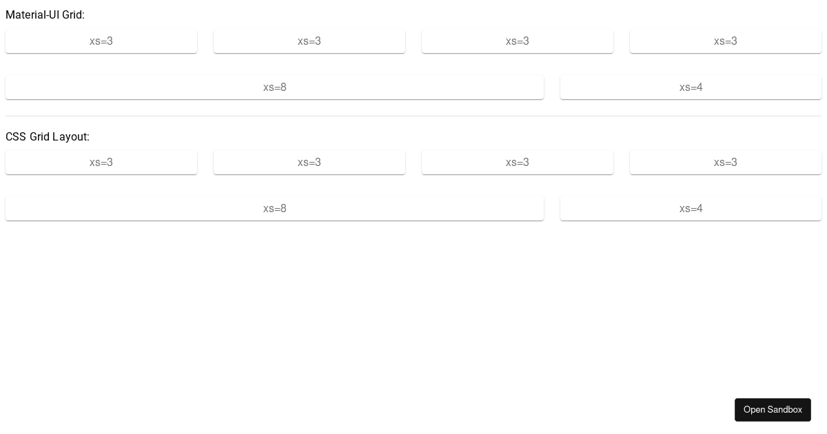 Material demo - Codesandbox