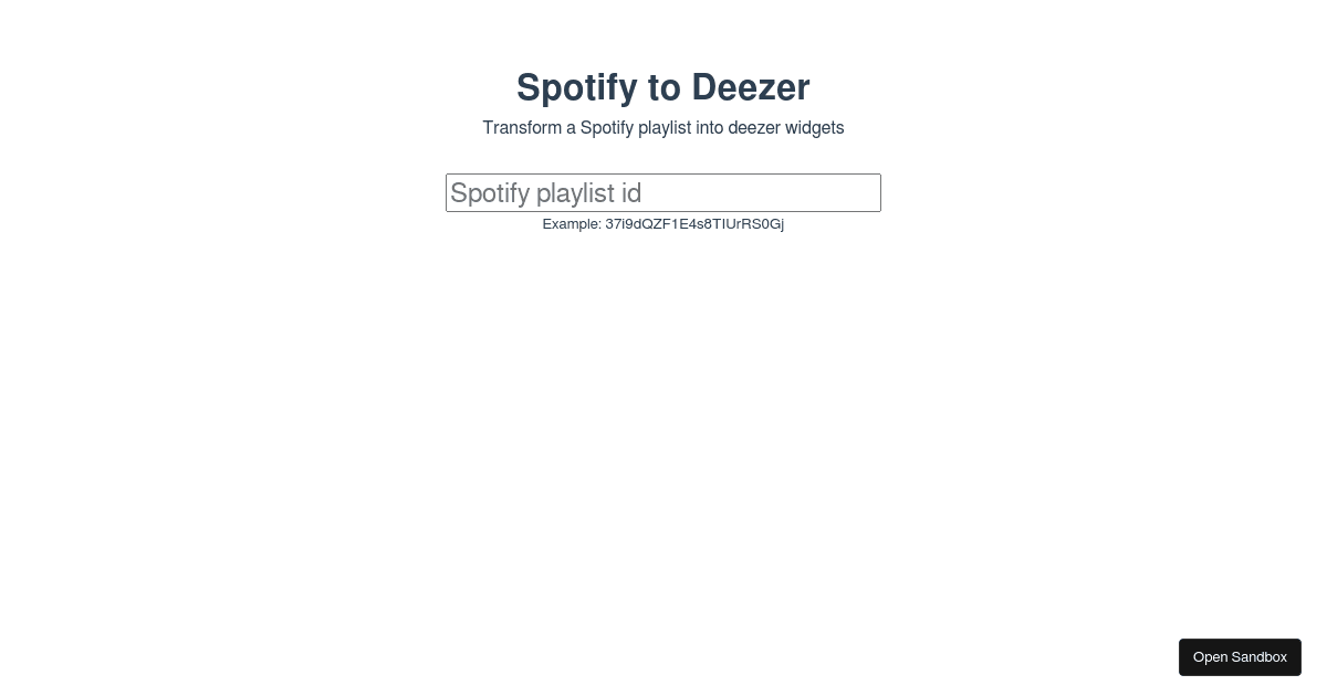 Deezer Code Hack spotify 2 deezer - Codesandbox