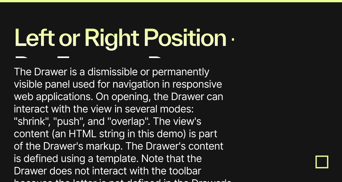 Left or Right Position - DevExtreme Drawer - Codesandbox