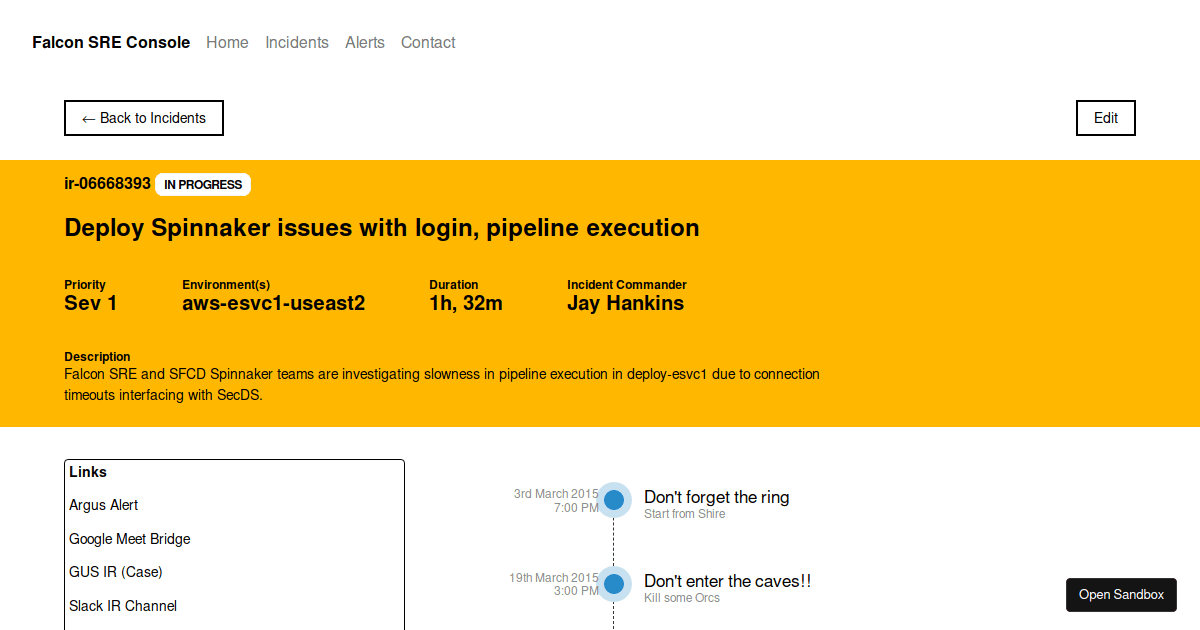 Timeline Example - Codesandbox