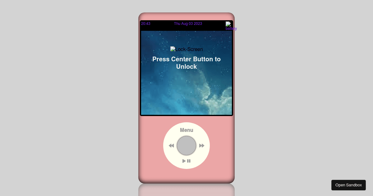 Ipod Reactjs (forked) - Codesandbox