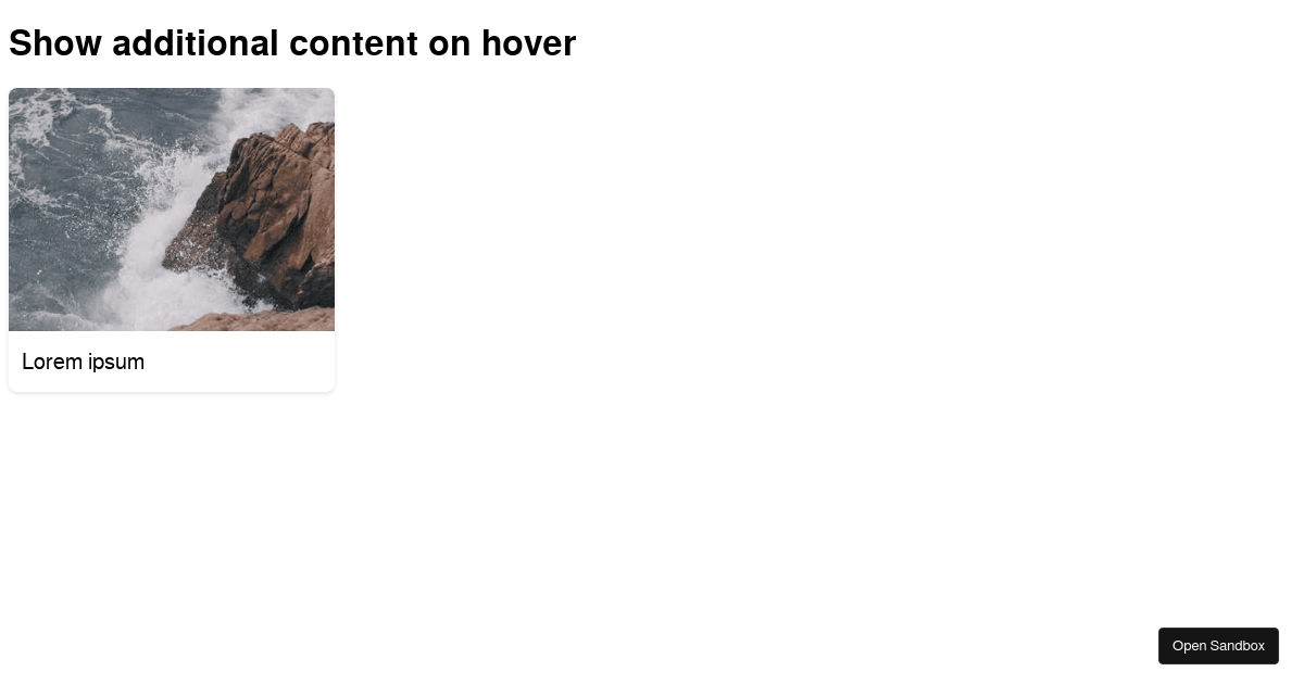 Show additional content on hover - Codesandbox