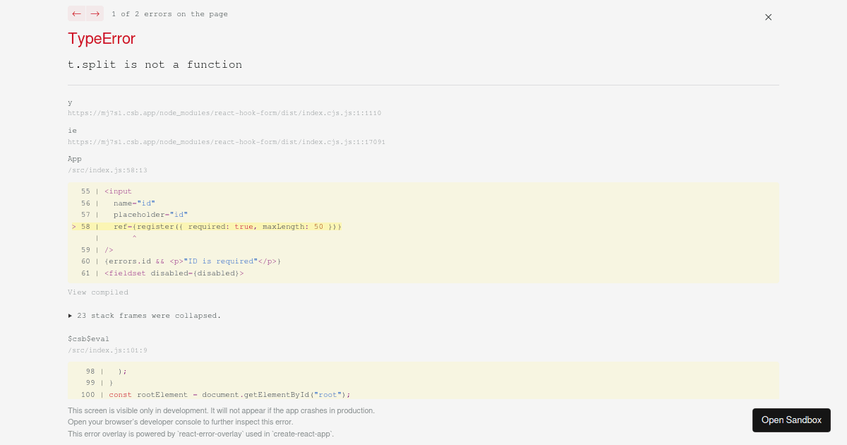 React Hook Form - Conditional Fields (forked) - Codesandbox