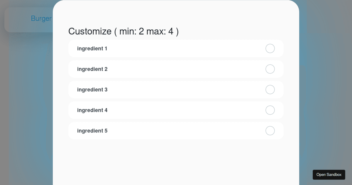 Checkboxes Minimum - Codesandbox