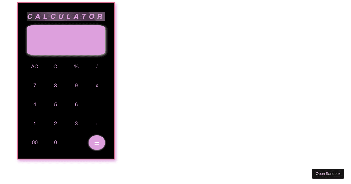 Calculator project (forked) - Codesandbox