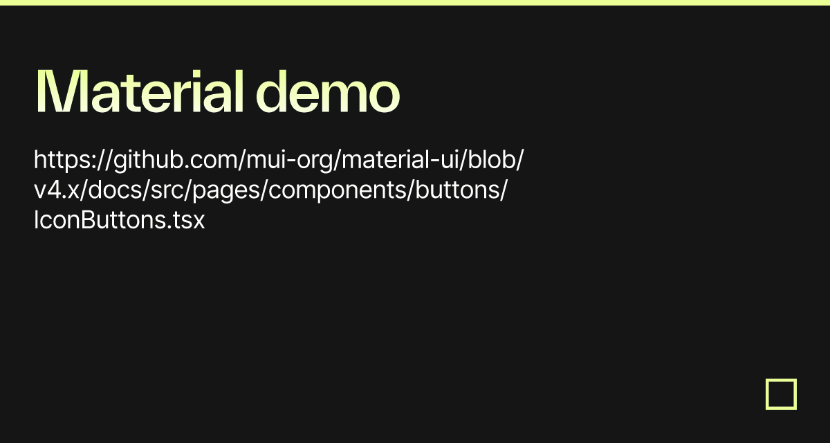 Material demo - Codesandbox