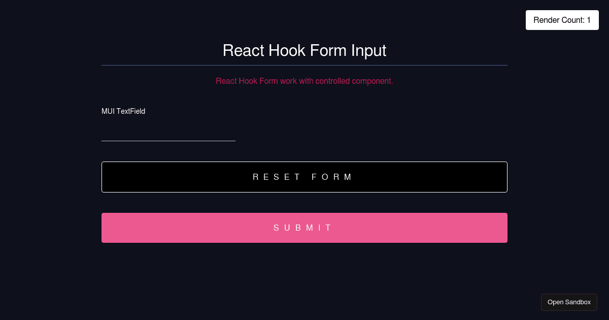 React Hook Form - RHFInput - Codesandbox