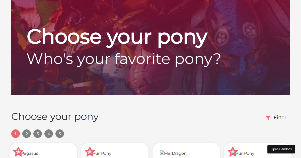 Pony Store - Codesandbox