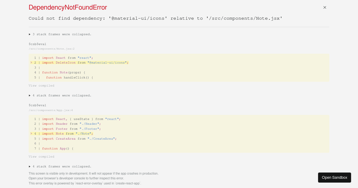 Using Pre-Built React Components (forked) - Codesandbox