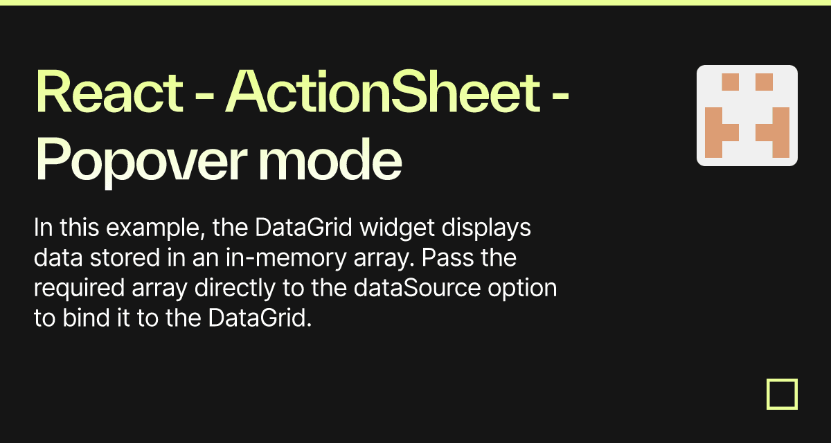 React - ActionSheet - Popover mode - Codesandbox
