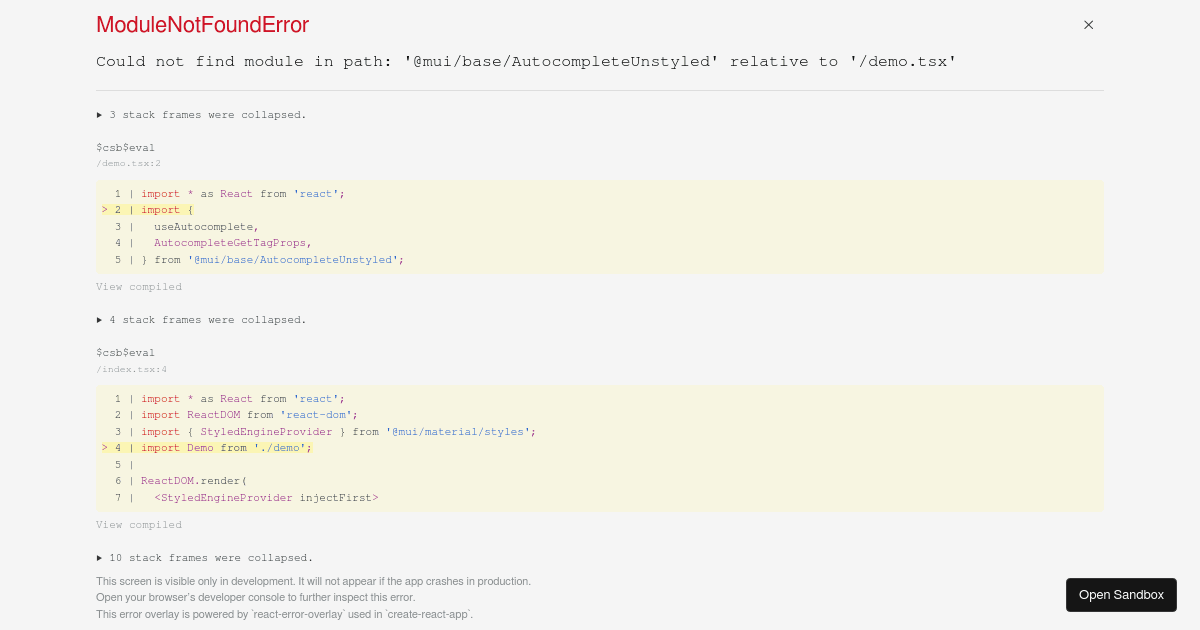 CustomizedHook Material Demo - Codesandbox
