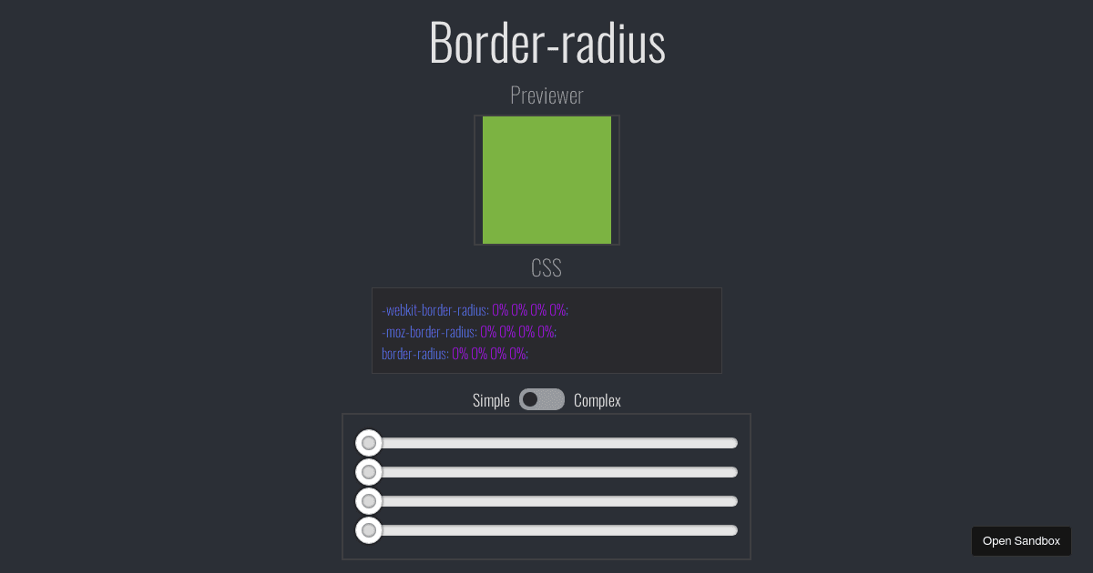 Border-radiusPreviewer - Codesandbox