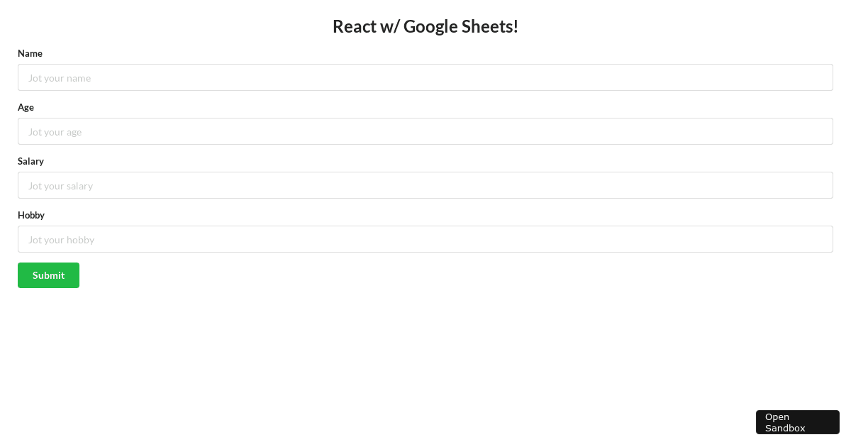 react-with-google-sheets - Codesandbox